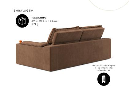 Imagem de Sofá Manhattan 2,10m L 3 Lugares com Porta Copos Retrátil e Reclinável