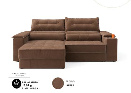 Imagem de Sofá Manhattan 2,10m L 3 Lugares com Porta Copos Retrátil e Reclinável