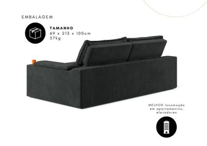 Imagem de Sofá Manhattan 2,10m L 3 Lugares com Porta Copos Retrátil e Reclinável