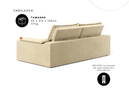 Imagem de Sofá Manhattan 2,10m L 3 Lugares com Porta Copos Retrátil e Reclinável