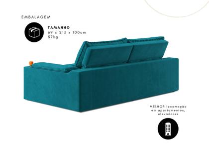 Imagem de Sofá Manhattan 2,10m L 3 Lugares com Porta Copos Retrátil e Reclinável