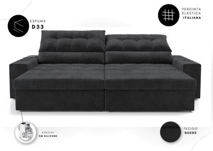 Imagem de Sofá Medelín 2,75m (L) com Carregador USB Retrátil e Reclinável