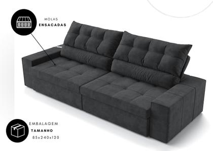 Imagem de Sofá Medelín 2,75m (L) com Carregador USB Retrátil e Reclinável