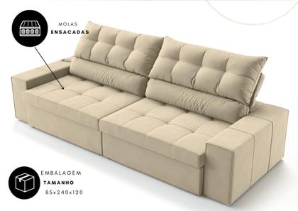 Imagem de Sofá Medelín 2,75m (L) com Carregador USB Retrátil e Reclinável