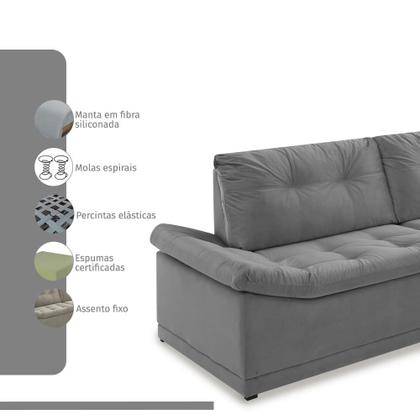 Imagem de Sofá Milos 4 Lugares e Chaise Estofama