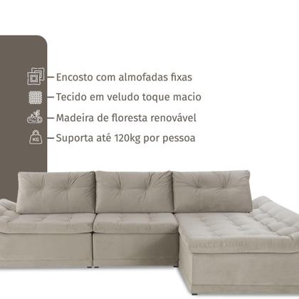 Imagem de Sofá Milos 4 Lugares e Chaise Estofama