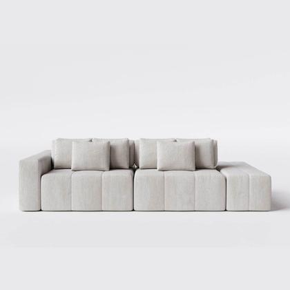 Imagem de Sofá Modulado Ilha Santorini 2,50m x 1,60m em Boucle Bege - Home Mobily