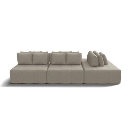 Imagem de Sofá Modulado Ilha Santorini 2,70m em Linho Sertão Bege - Home Mobily