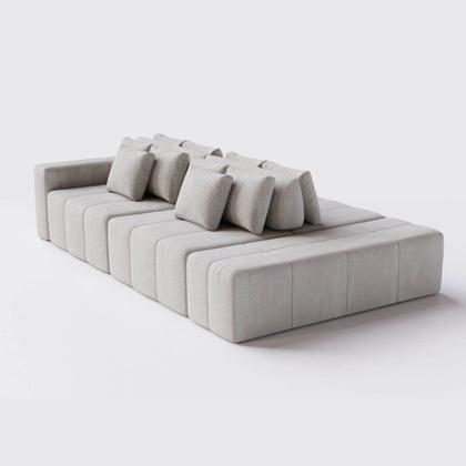 Imagem de Sofá Modulado Ilha Santorini 2,90m x 1,60m em Boucle Bege - Home Mobily