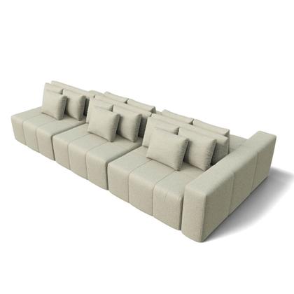 Imagem de Sofá Modulado Ilha Santorini 3,00m em Linho Neve Off White - Home Mobily