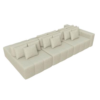 Imagem de Sofá Modulado Ilha Santorini 3,00m em Linho Neve Off White - Home Mobily