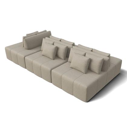 Imagem de Sofá Modulado Ilha Santorini 3,00m em Linho Sertão Bege - Home Mobily