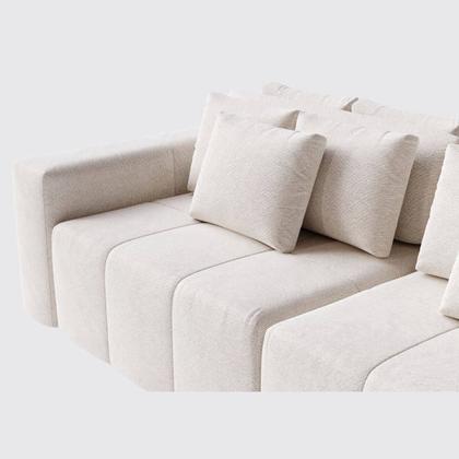 Imagem de Sofá Modulado Ilha Santorini 3,10m x 1,80m em Linho Off White - Home Mobily