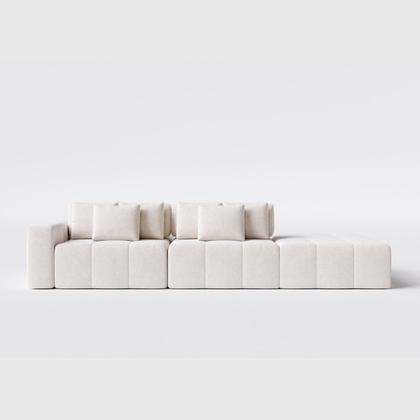 Imagem de Sofá Modulado Ilha Santorini 3,20m x 1,80m em Linho Algodão Lapidado - Home Mobily