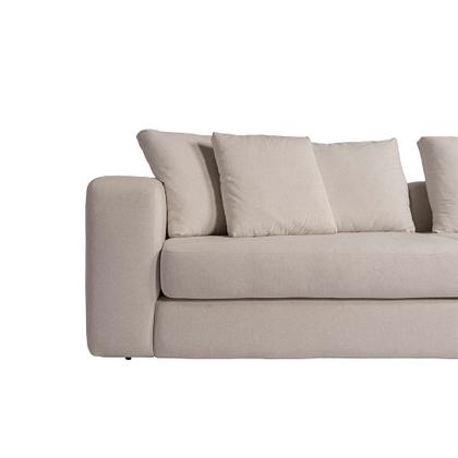 Imagem de Sofá Modulado Sala de Estar Trento 216cm com Almofadas Soltas Linho Bege G92 - Gran Belo