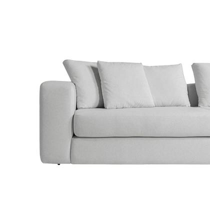 Imagem de Sofá Modulado Sala de Estar Trento 256cm com Almofadas Soltas Linho Cinza G92 - Gran Belo