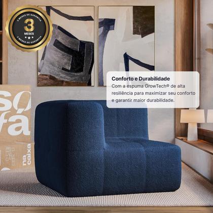 Sofá Modular 1 lugar Canto em L Sofá na Caixa em Boucle com 1 Módulo 86cm Imagem de Sofá Modular 1 lugar Canto em L Sofá na Caixa em Boucle com 1 Módulo 86cm
