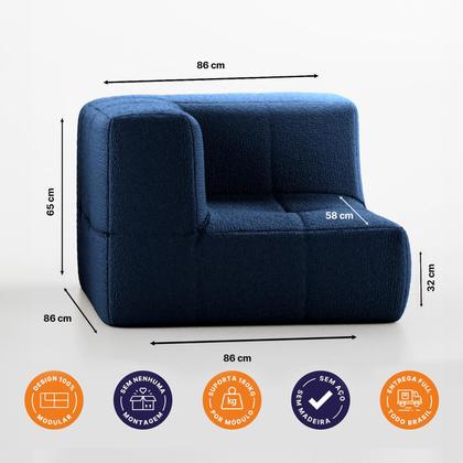 Sofá Modular 1 lugar Canto em L Sofá na Caixa em Boucle com 1 Módulo 86cm Imagem de Sofá Modular 1 lugar Canto em L Sofá na Caixa em Boucle com 1 Módulo 86cm
