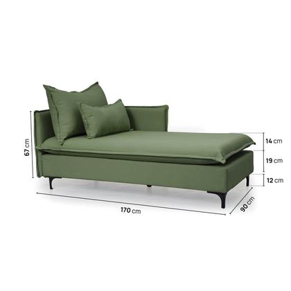 Imagem de Sofá Modular 2 Lugares com Chaise e Pé Metal Sôma CabeCasa MadeiraOriginals