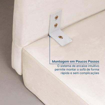 Imagem de Sofá Modular 2 Lugares com Chaise e Pé Metal Sôma CabeCasa MadeiraOriginals