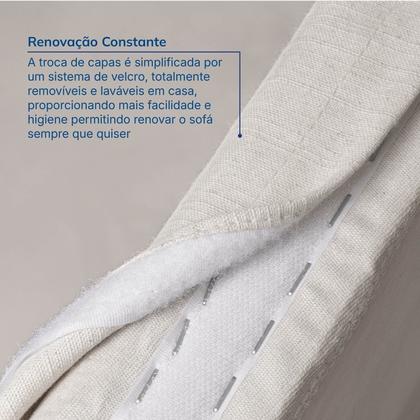 Imagem de Sofá Modular 2 Lugares com Chaise e Pé Metal Sôma CabeCasa MadeiraOriginals