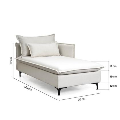 Imagem de Sofá Modular 2 Lugares com Chaise e Pé Metal Sôma CabeCasa MadeiraOriginals