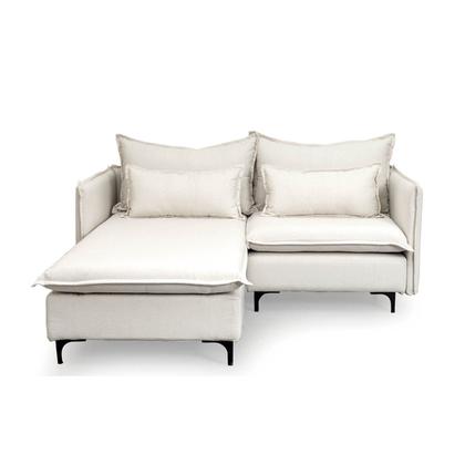 Imagem de Sofá Modular 2 Lugares com Chaise e Pé Metal Sôma CabeCasa MadeiraOriginals