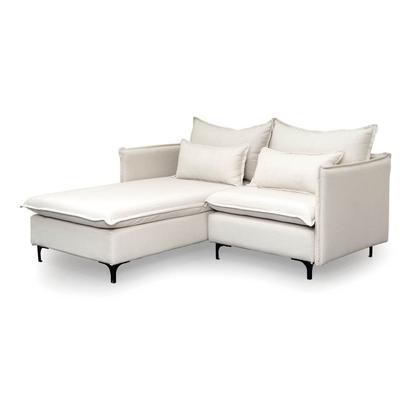 Imagem de Sofá Modular 2 Lugares com Chaise e Pé Metal Sôma CabeCasa MadeiraOriginals