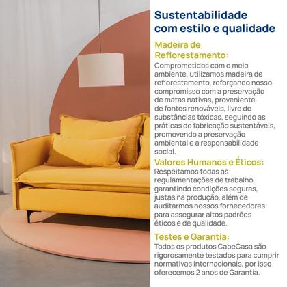 Imagem de Sofá Modular 2 Lugares Pé Metal Sôma CabeCasa MadeiraOriginals