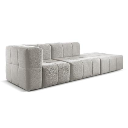 Imagem de Sofá Modular 3 Lugares Bouclé Cinza Sofá na Caixa 258cm