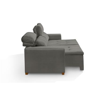 Imagem de Sofá Modular 3 Lugares Búzios 195cm com Molas, Retrátil e Reclinável com Tecido Veludo Nobre Sofatec