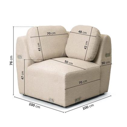 Imagem de Sofá Modular 4 Lugares Com Sumiê Orla CabeCasa MadeiraOriginals