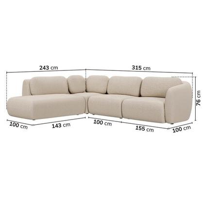 Imagem de Sofá Modular 4 Lugares Com Sumiê Orla CabeCasa MadeiraOriginals