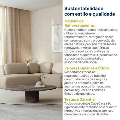 Imagem de Sofá Modular 4 Lugares Com Sumiê Orla CabeCasa MadeiraOriginals