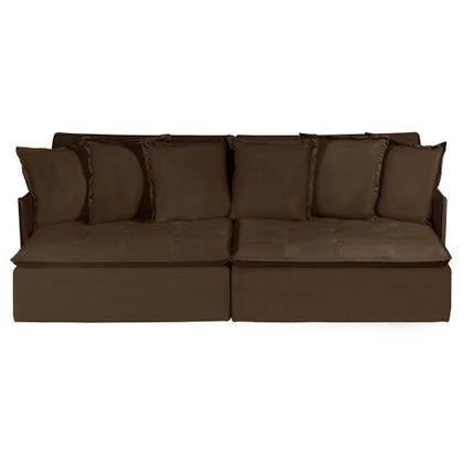 Imagem de Sofá Modular 5 Lugares Olinda 2.90 MT com Molas Retrátil e Reclinável Veludo Nobre Sofatec