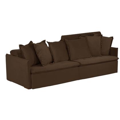 Imagem de Sofá Modular 5 Lugares Olinda 2.90 MT com Molas Retrátil e Reclinável Veludo Nobre Sofatec