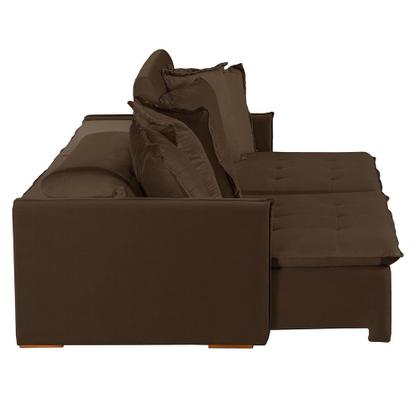 Imagem de Sofá Modular 5 Lugares Olinda 2.90 MT com Molas Retrátil e Reclinável Veludo Nobre Sofatec