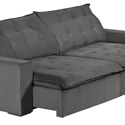 Imagem de Sofá Modular Bahia 4 Lugares 230 cm com Molas Retrátil e Reclinável Yescasa Cinza