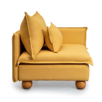 Imagem de Sofá Modular Braço Lateral com Pé Bolinha Sôma CabeCasa MadeiraOriginals