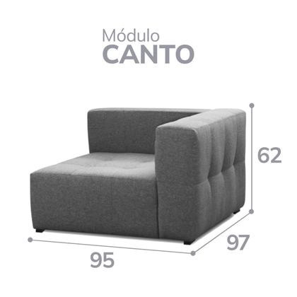 Imagem de Sofá Modular Canto para Sala de Estar Burgos Cinza