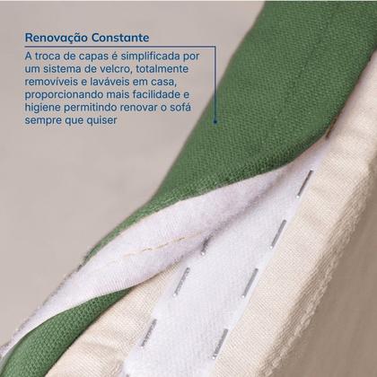 Imagem de Sofá Modular Chaise Braço Lateral com Pé Bolinha Sôma CabeCasa MadeiraOriginals