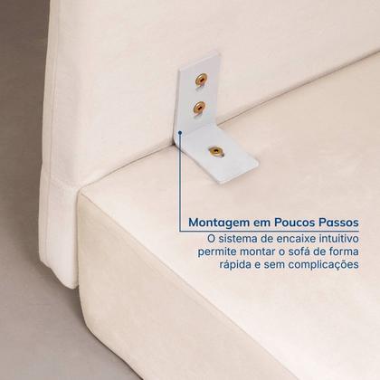 Imagem de Sofá Modular Chaise Braço Lateral com Pé Bolinha Sôma CabeCasa MadeiraOriginals