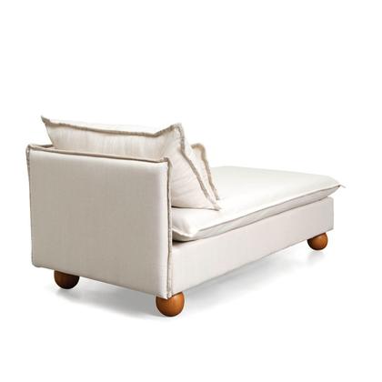 Imagem de Sofá Modular Chaise Braço Lateral com Pé Bolinha Sôma CabeCasa MadeiraOriginals
