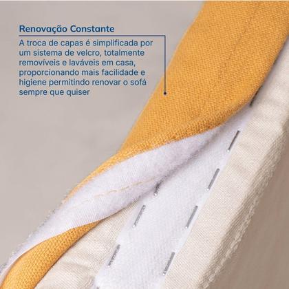 Imagem de Sofá Modular Chaise Braço Lateral com Pé Metal Sôma CabeCasa MadeiraOriginals