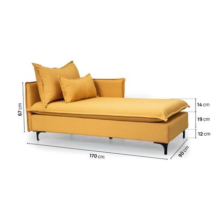 Imagem de Sofá Modular Chaise Braço Lateral com Pé Metal Sôma CabeCasa MadeiraOriginals