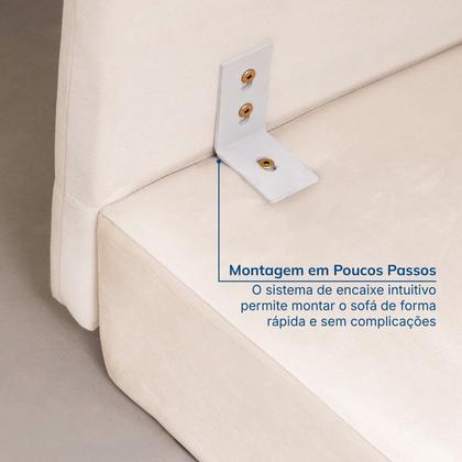 Imagem de Sofá Modular Chaise Braço Lateral com Pé Metal Sôma CabeCasa MadeiraOriginals