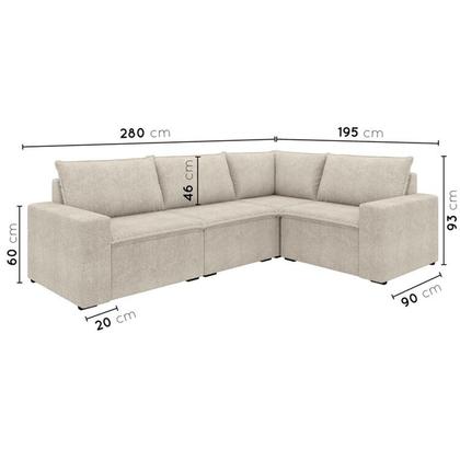 Imagem de Sofá Modular de Canto 4 Módulos Zen CabeCasa MadeiraOriginals