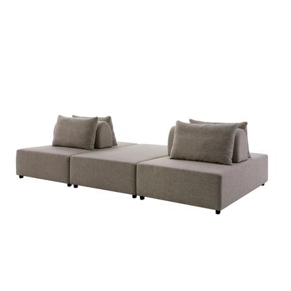 Imagem de Sofá Modular Ilha 240 cm com Encosto Almofada Linho Marfim NS