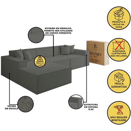 Imagem de Sofá Modular Luma Bouclê para Sala Moderna - Balaqui Decor