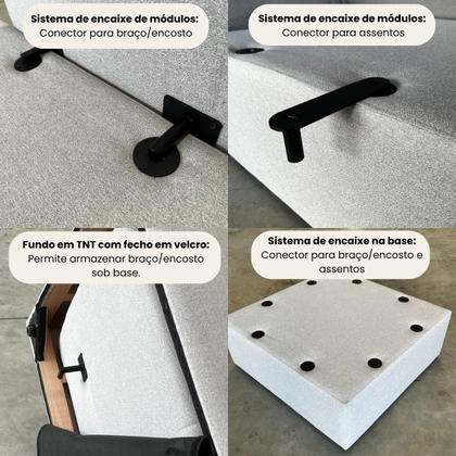 Sofá Modular Montável Linho Bouclé na Caixa Módulo 3 - Maxicasa Imagem de Sofá Modular Montável Linho Bouclé na Caixa Módulo 3